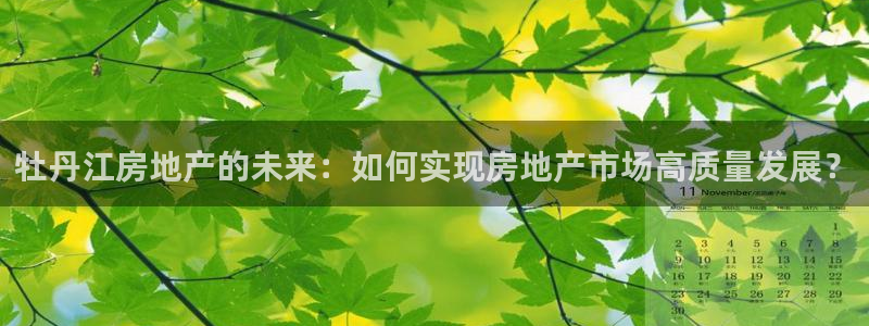 皇冠新宝5：牡丹江房地产的未来：如何实现房地产市场高质量发展
