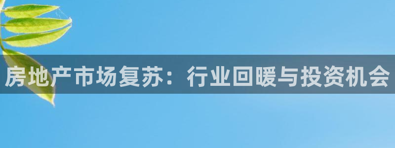 新宝5娱乐方：房地产市场复苏：行业回暖与投资机会